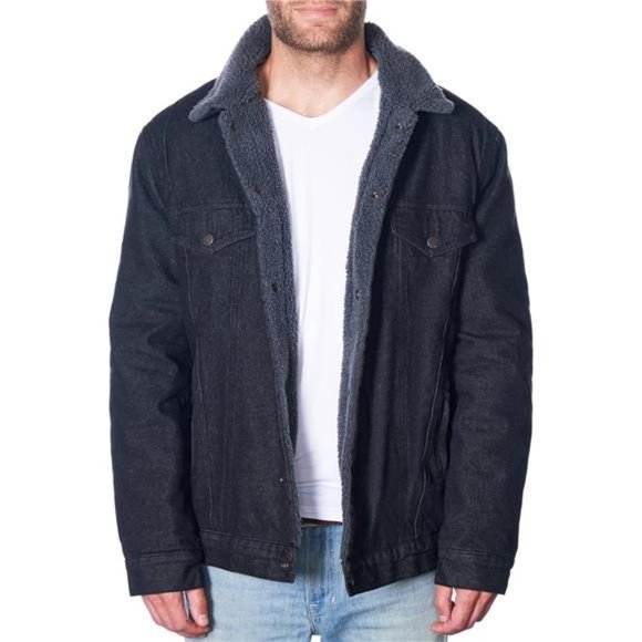 Alpine Swiss Ryker Mens Sherpa Lined Denim Trucker Jacket